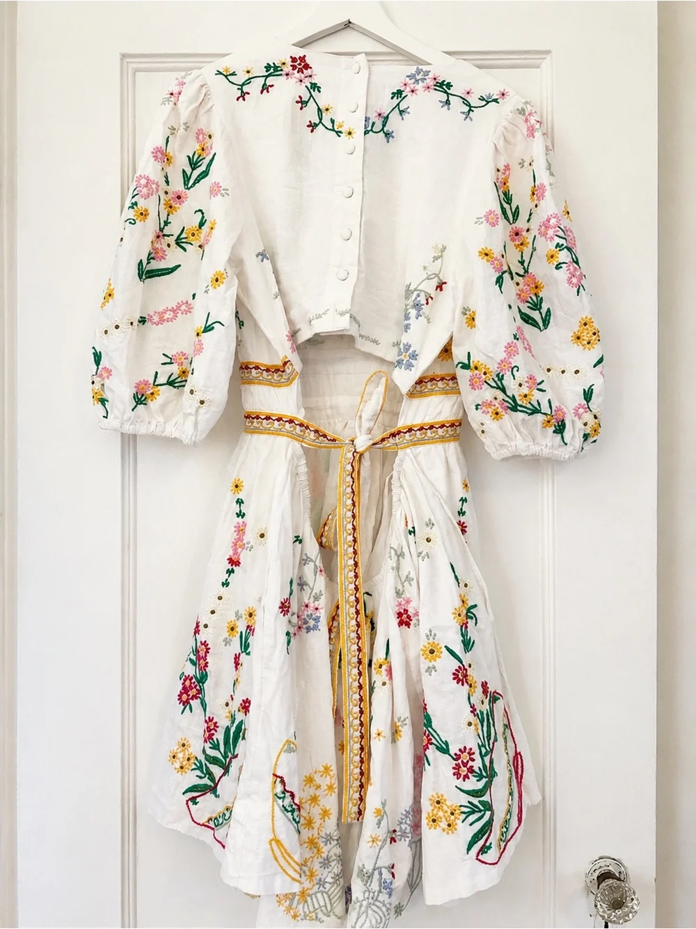 Anthropologie Deep V Floral bohemian cut out back boho Mini Dress - Picture 3 of 4